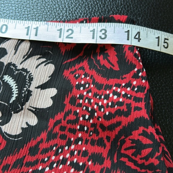 Ted Baker Ariello Pleated Dropped Waist Midi Skirt Lined Red Black Sz 2 US 6 - Picture 12 of 15